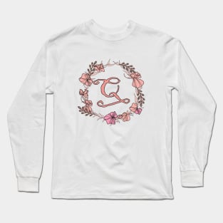 Letter Q Rose Pink Initial Monogram - Letter q Long Sleeve T-Shirt